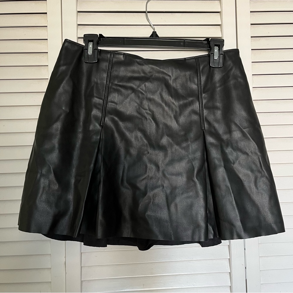 Abercrombie Black Leather High Waisted Skirt